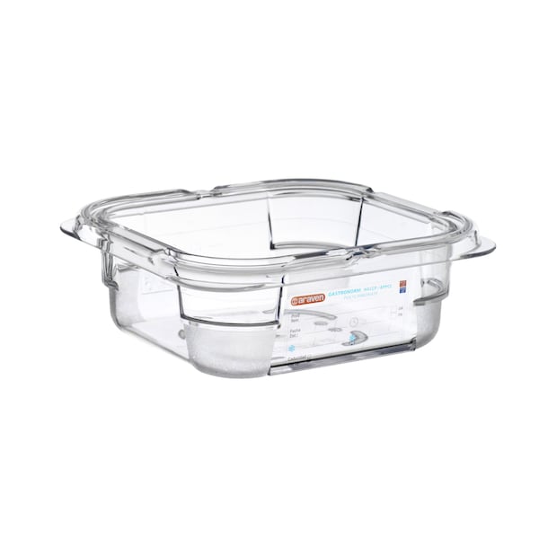Araven FOOD PAN PC GN1/6, 1.1qt TRANSPARENT, 6 7/8" X 6 3/8" X 2 1/2" - 09796