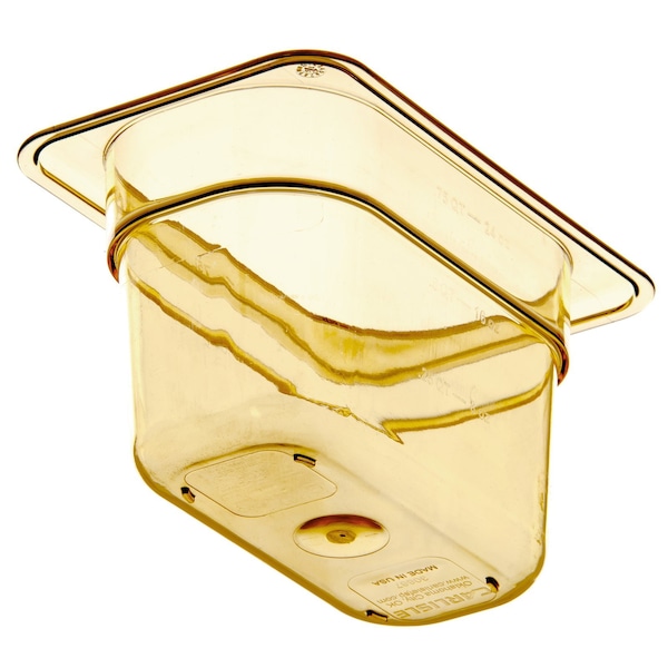 Carlisle Foodservice Food Pan HH, 4", DP, 1/9, Amber, PK6 - 3088713