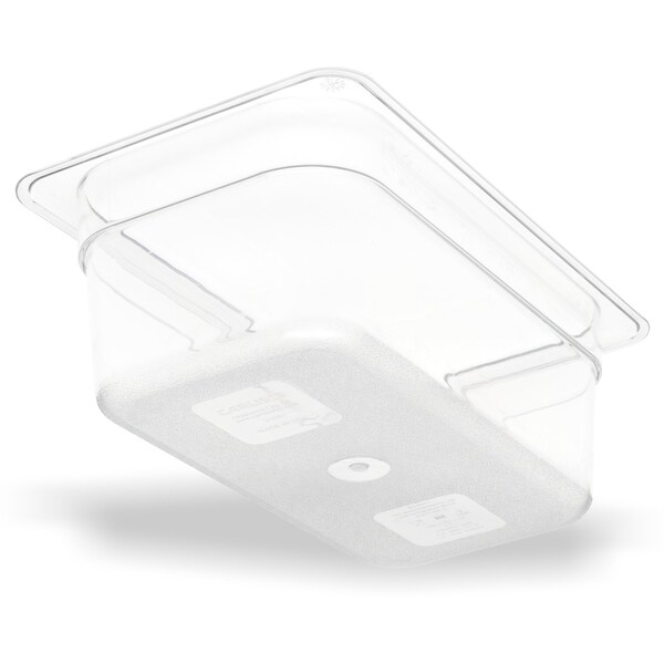 Carlisle Foodservice Food Pan PC, 4", DP, 1/4, Clr, PK6 - 3068107