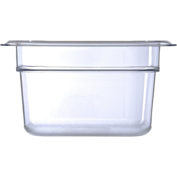 Carlisle Foodservice Food Pan PC, 4", DP, 1/6, Clr, PK6 - 3068407