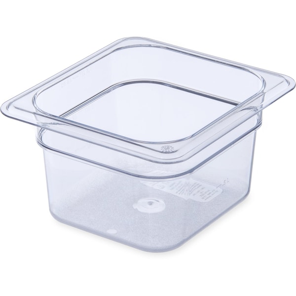Carlisle Foodservice Food Pan PC, 4", DP, 1/6, Clr, PK6 - 3068407