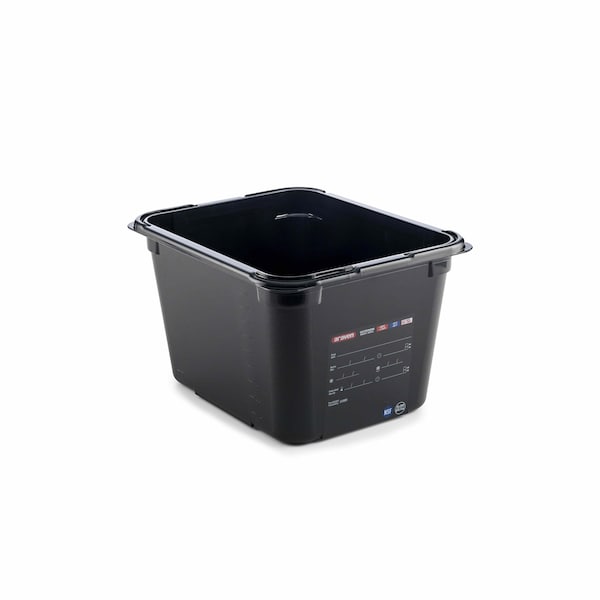 Araven FOOD PAN BPA-FREE GN1/2, 12qt BLACK 12 3/4" X 10 3/8" X 8" - 47834