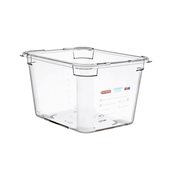 Araven FOOD PAN PC GN1/2, 12qt TRANSPARENT, 12 3/4" X 10 3/8" X 8" - 09834