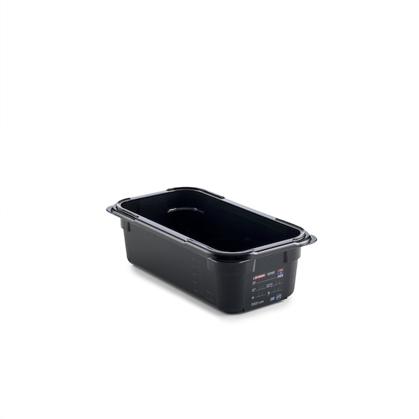 Araven FOOD PAN BPA-FREE GN1/3, 3.9qt BLACK, 12 3/4"X 6 7/8" X 4" - 47819