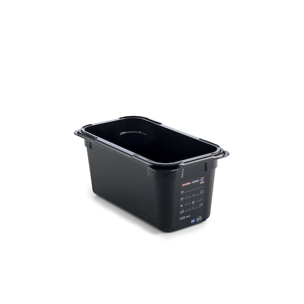 Araven FOOD PAN BPA-FREE GN1/3, 5.7qt BLACK, 12 3/4"X 6 7/8" X 6" - 47820