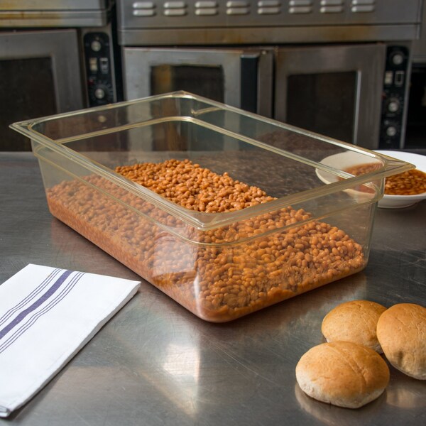Carlisle Foodservice Full Food Pan HH, 6" D, Amber, PK6 - 10402B13