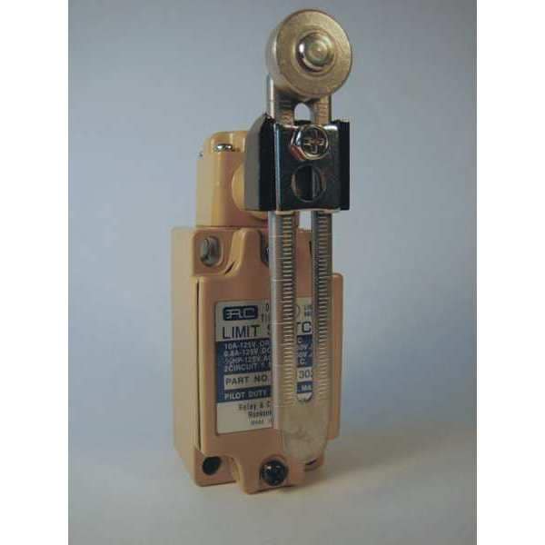 Interruptor de límite de relé y control, palanca ajustable, rodillo, 1NC/1NO, 10A @125V CA, ubicación del actuador: Lateral - RCL-302.