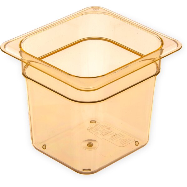 Carlisle Foodservice Food Pan HH, 6", DP, 1/6, Blk, PK6 - 3088513