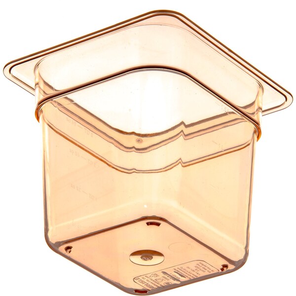 Carlisle Foodservice Food Pan HH, 6", DP, 1/6, Blk, PK6 - 3088513