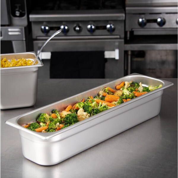 Carlisle Foodservice DuraPan, Hlf Lng, Lt Ga., SS Pan 4", PK6 - 60700HL4