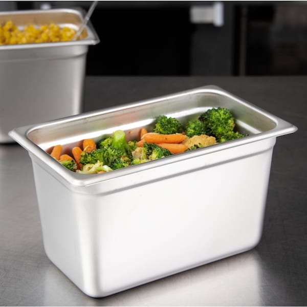 Carlisle Foodservice Qtr-Sz Lt Ga. SS Steam Table Pan, 6", PK6 - 607146