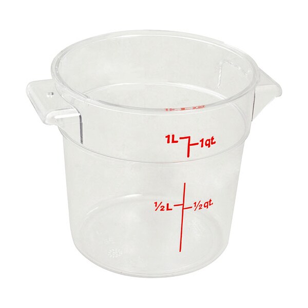Cambro Container, 1Qt , 6-1/2" Diam, Clr Plstc - RFSCW1135