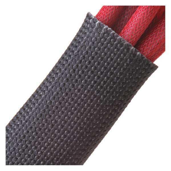 Trenzado de fibra de vidrio Techflex, recubierto, 3/4", Negro - FGL0.75BK25