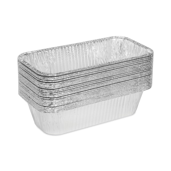 Pactiv Evergreen Aluminum Steam Table Pan, One-Third Size Deep Loaf Pan, 3" Deep, 5.9 x 8.04, 200PK - Y6062XH
