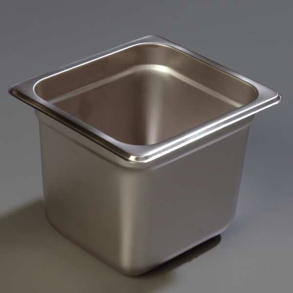 Carlisle Foodservice DuraPan Food Pan, Sixth-Size, SS, PK6 - 607166