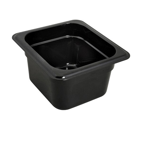 Carlisle Foodservice Pan, Food , 1/6 Sz, 4"D, Blk Poly - 1030103