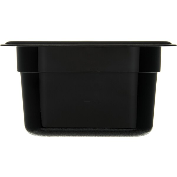Carlisle Foodservice Food Pan PC, 4", DP, 1/6, Blk, PK6 - 3068403