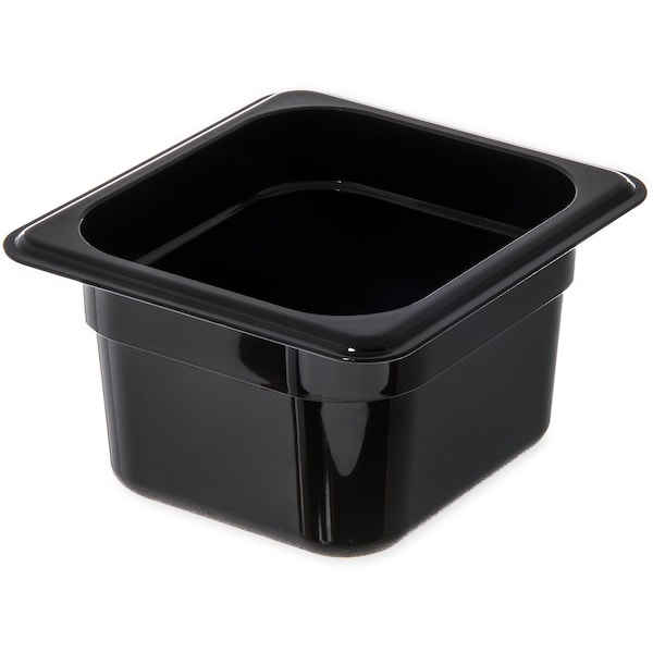Carlisle Foodservice Food Pan PC, 4", DP, 1/6, Blk, PK6 - 3068403