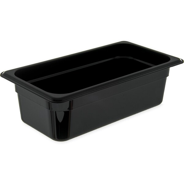 Carlisle Foodservice Food Pan HH, 4", DP, 1/3, Blk, PK6 - 3086103