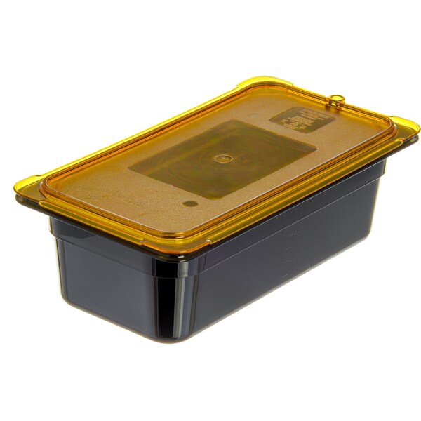 Carlisle Foodservice Food Pan HH, 4", DP, 1/3, Blk, PK6 - 3086103