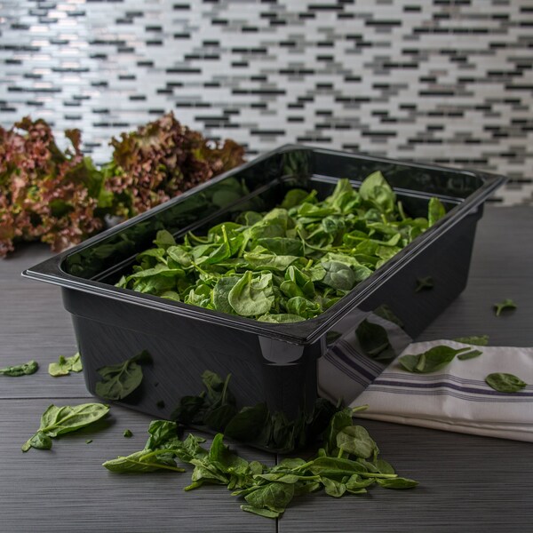 Carlisle Foodservice Full Food Pan PC, 6" D, Black, PK6 - 10202B03