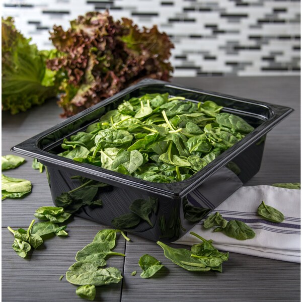 Carlisle Foodservice Half Food Pan PC, 4" D, Black, PK6 - 10221B03