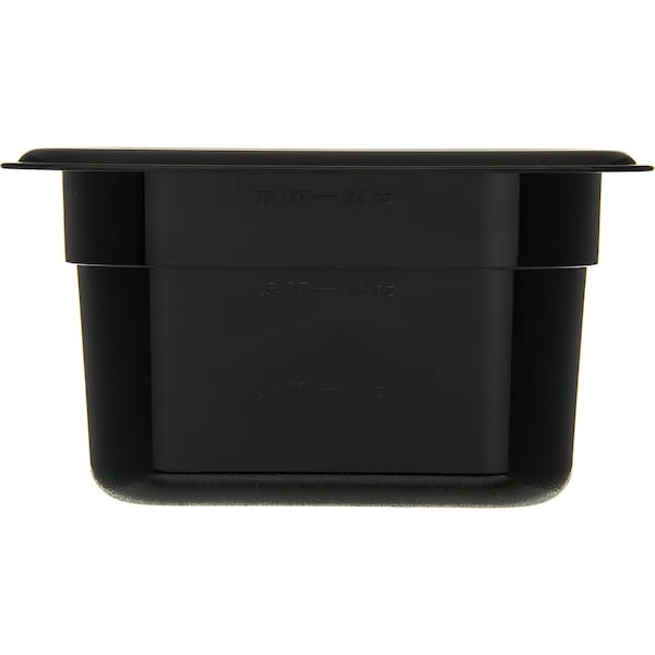 Carlisle Foodservice Food Pan PC, 4", DP, 1/9, Blk, PK6 - 3068703