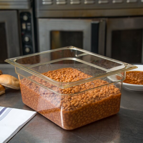 Carlisle Foodservice Half Size Food Pan HH, 6" D, Amber, PK6 - 10422B13