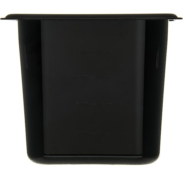 Carlisle Foodservice Food Pan HH, 6", DP, 1/9, Blk, PK6 - 3088803