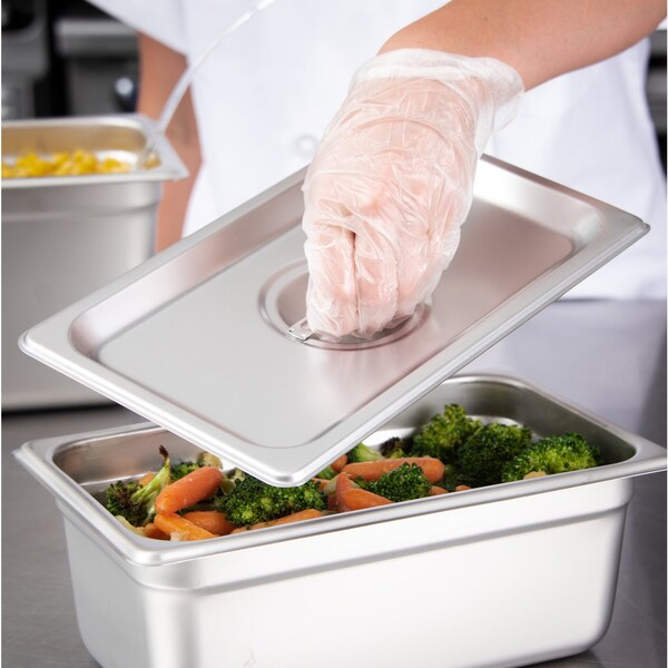 Carlisle Foodservice DuraPan, 1/4, SS, Steam Tbl Pan Cover, PK6 - 607140C