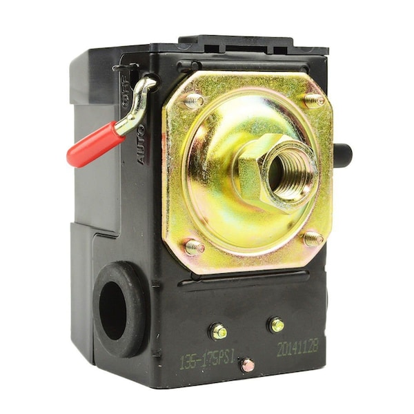 Interruptor de presión de neumáticos Interstate - 1/4 FPT Un Puerto - Interruptor de palanca plegable - 135-175 PSI - LF10-1H-HP.