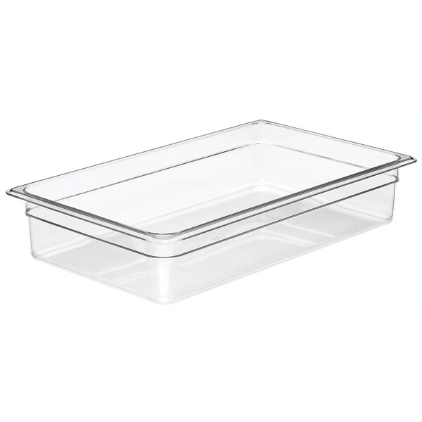 Cambro Cambro - Camwear Food Pan, Plastic, Full Size, 4" Deep, Polycarbonate, Clear, NSF - 14CW135