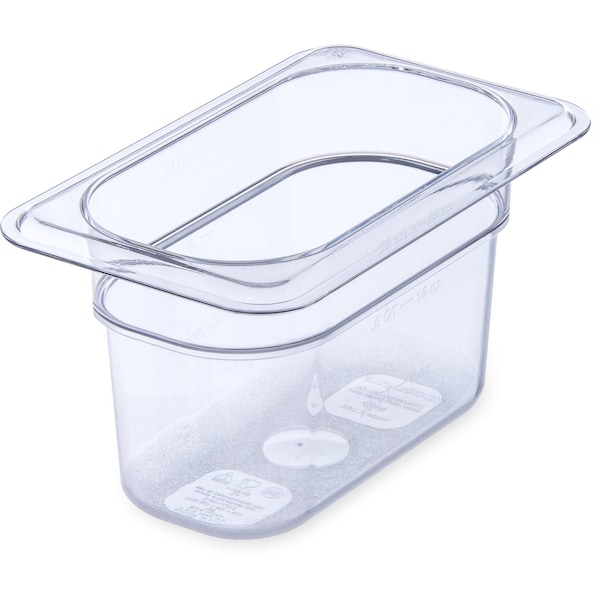 Carlisle Foodservice Food Pan PC, 4", DP, 1/9, Clr, PK6 - 3068707