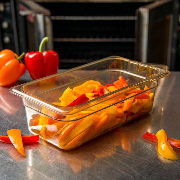 Carlisle Foodservice Food Pan HH w/1 Hdl, 1/3 Sz, 4" D, PK6 - 30861H13