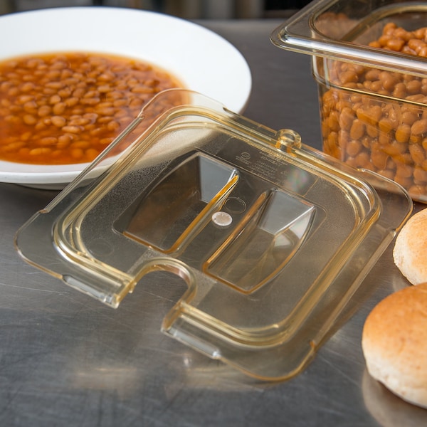 Carlisle Foodservice Univ Hndl Notchd Lid, 1/6 Food Pan HH, PK6 - 10511U13