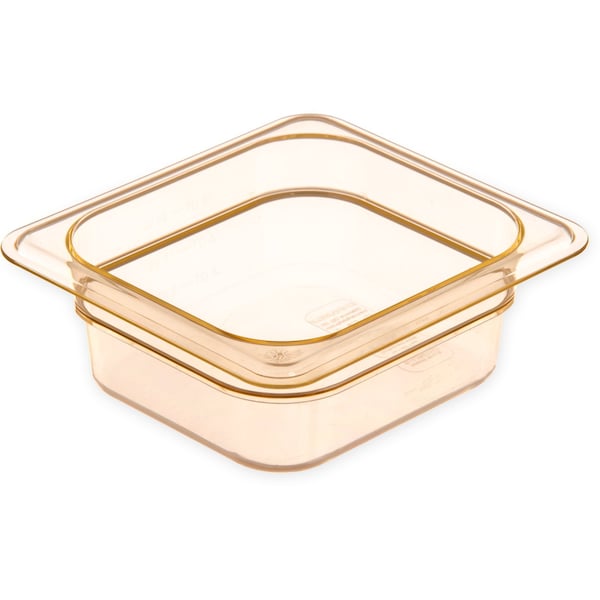 Carlisle Foodservice Food Pan HH, 2.5", DP, 1/6, Amber, PK6 - 3088313