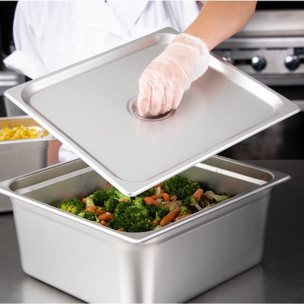 Carlisle Foodservice DuraPan, 2/3, SS, Steam Tbl Pan Cover, PK6 - 607230C