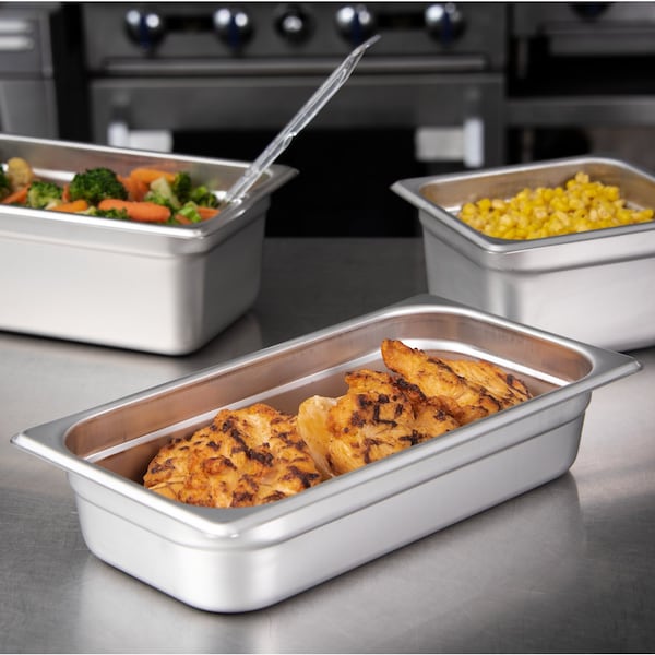 Carlisle Foodservice Lt Ga. SS Steam Table Pan, 1/3, 2.5", PK6 - 607132
