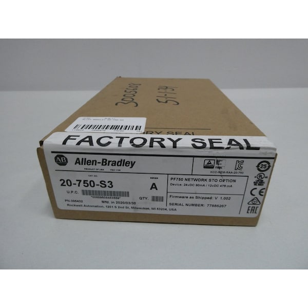 Allen Bradley TARJETA DE RED DE SEGURIDAD POWERFLEX 750 SERIE A TARJETA DE CIRCUITO IMPRESO PCB - 20-750-S3