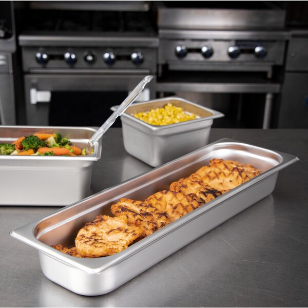 Carlisle Foodservice DuraPan, Hlf Lng, Lt Ga., SS Pan, 2.5", PK6 - 60700HL2
