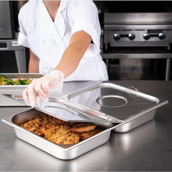 Carlisle Foodservice DuraPan, Full, SS, Steam Cntr Hngd Covr, PK6 - 607000H
