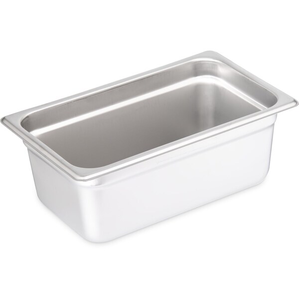 Carlisle Foodservice Qtr-Sz Lt Ga. SS Steam Table Pan, 4", PK6 - 607144