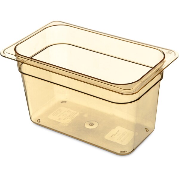 Carlisle Foodservice Food Pan HH, 6", DP, 1/4, Amber, PK6 - 3088213