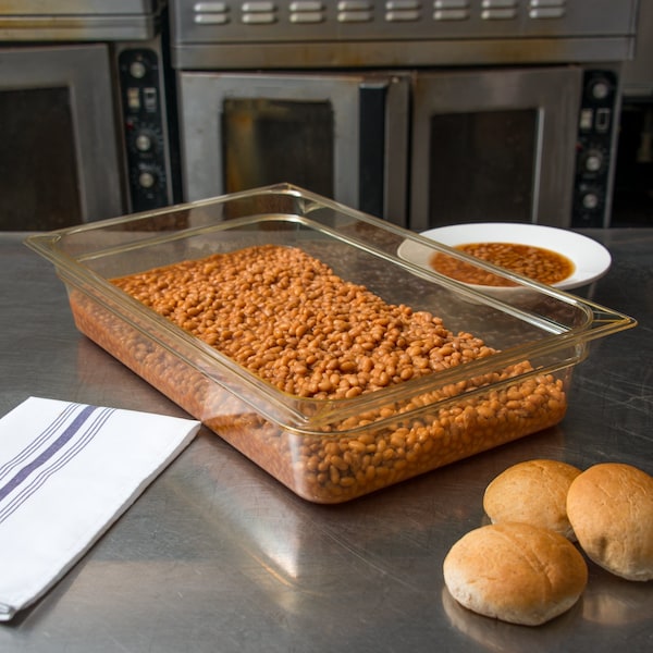 Carlisle Foodservice Full Food Pan HH, 4" D, Amber, PK6 - 10401B13