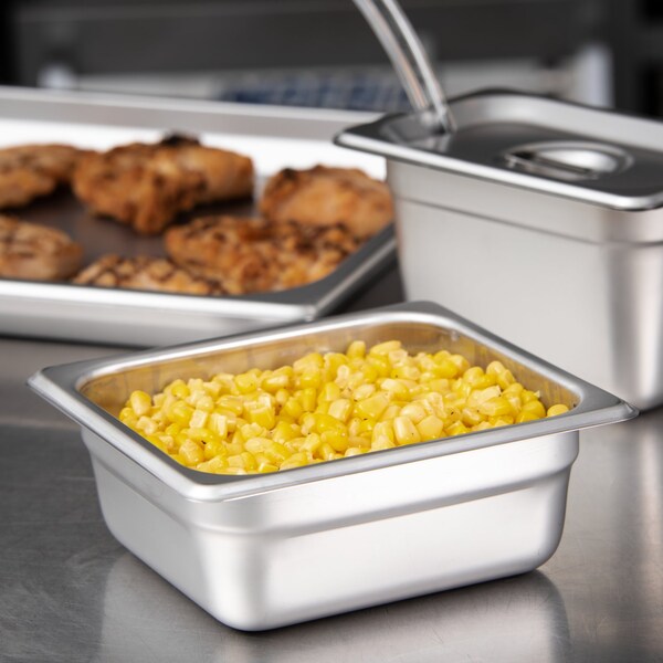 Carlisle Foodservice Lt Ga. SS Steam Table Pan, 1/6, 2.5", PK6 - 607162
