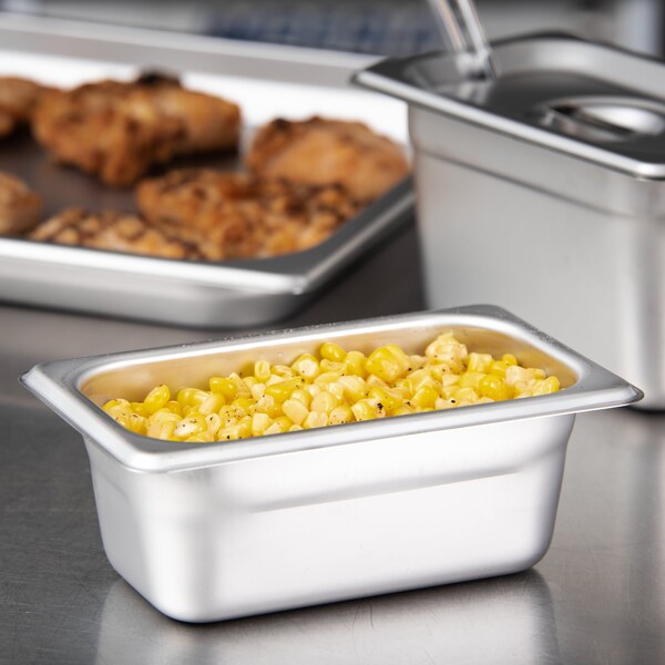 Carlisle Foodservice Lt Ga. SS Steam Table Pan, 1/9, 2.5", PK6 - 607192