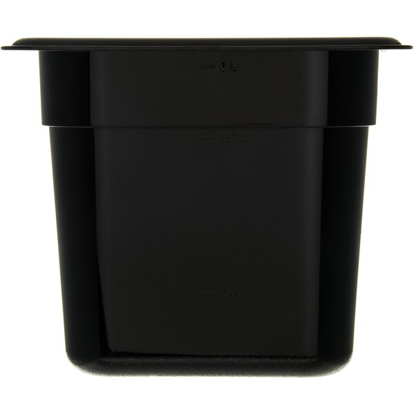 Carlisle Foodservice Food Pan PC, 6", DP, 1/6, Blk, PK6 - 3068503