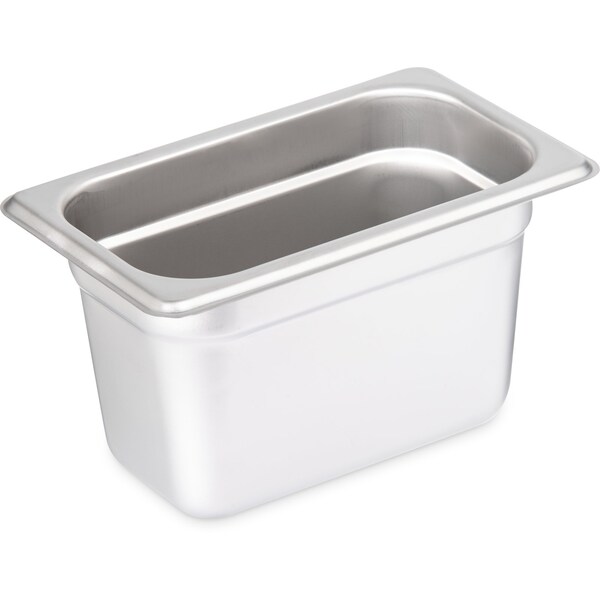 Carlisle Foodservice Lt Ga. SS Steam Table Pan, 1/9, 4", PK6 - 607194