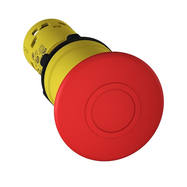 Paro de emergencia monolítico Schneider Electric, Harmony XB7, plástico, seta roja de 40mm, 22mm, empuje tirón de traba, 1NA+1NC - XB7NT845