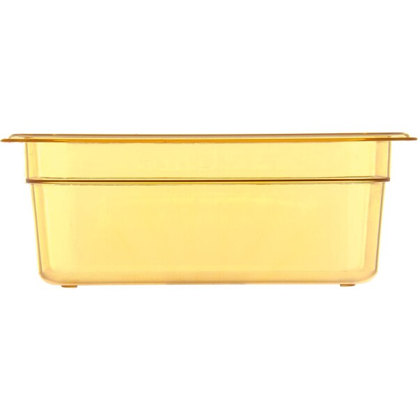 Carlisle Foodservice Food Pan HH, 4", DP, 1/4, Amber, PK6 - 3088113